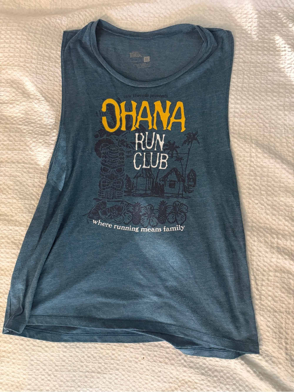 Ohana Run Club Women's Blue Muscle Tank - Raw Threads
